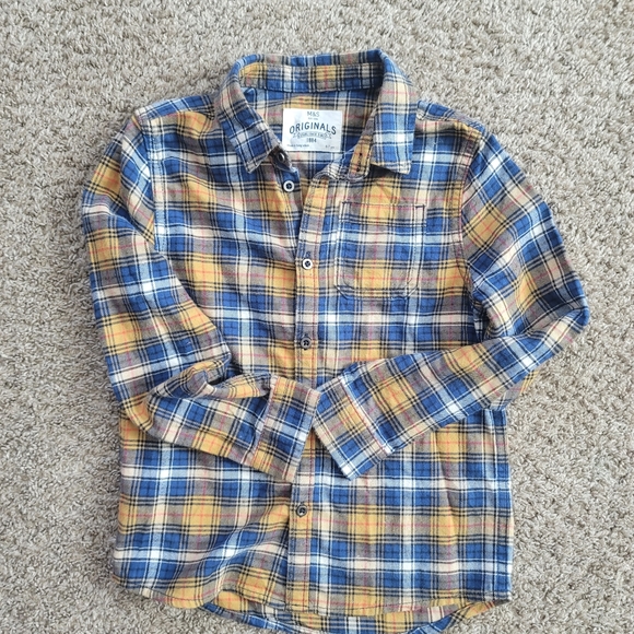 Marks&Spencer and faded glory size 6-7 flannel shirts - Picture 2 of 11